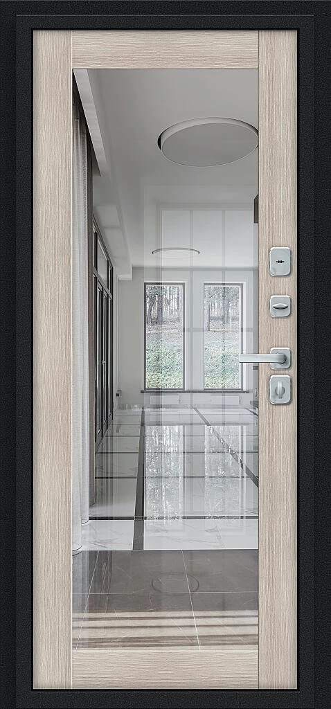 Входная дверь Thermo Флэш МФ/BChrome Букле черное/Cappuccino Melinga BR6215 внутренняя сторона