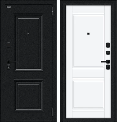 Дверь Браво Некст МФ/SBlack Букле черное/White Silk