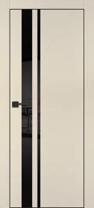 Межкомнатная дверь PX-16 черная кромка с 4-х ст. Бежевый матовый